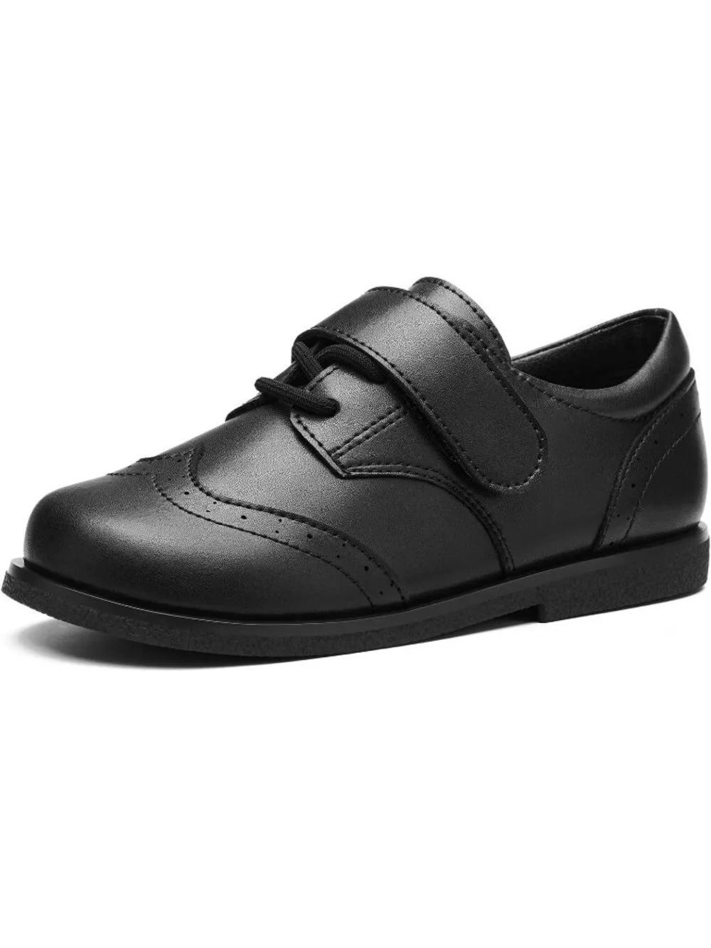 Kid's Black Leather Little Kid Non-Slip Comfort School Loafer Oxfords Dress Shoe